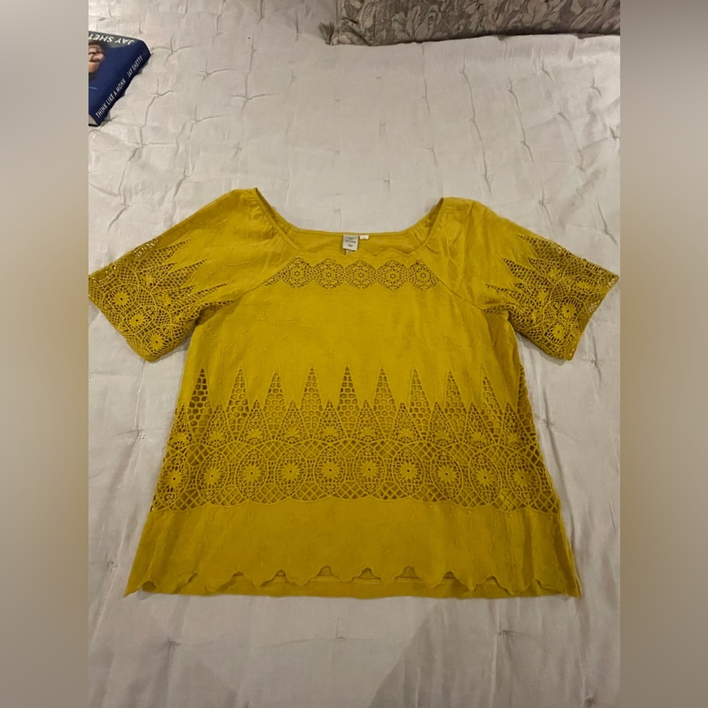 Anthropologie mustard top